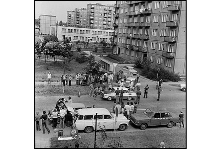 Slovácká rally 14.10.1975 na Tř. bratří Čapků v Bažantnici.