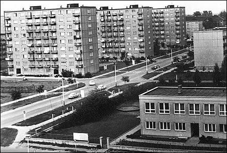Družstevní čtvrt mezi Lipovou álejí a ulicí Brněnskou asi po roce 1972.