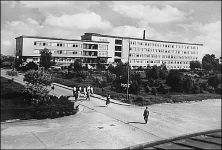 Areál hodonínské nemocnice v roce 1967.