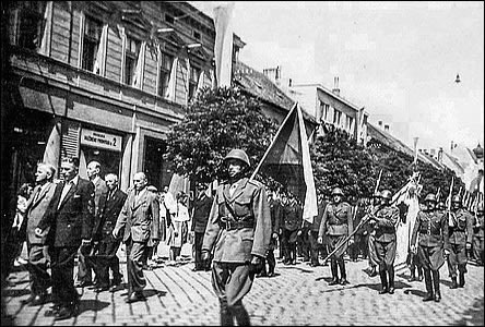 Prvod na Národní tíd pi návštv prezidenta Beneše v roce 1947.