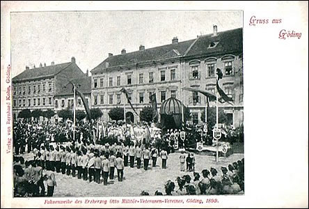 Veteráni arcivévody Otty (otec Karla I.) na námstí v roce 1899.