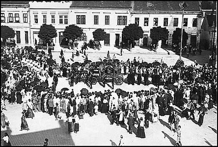 Poheb prvního eského starosty Hodonína JUDr. Ed. Krajíka v roce 1921.