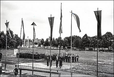 Hasiská sout na stadión Sokola asi v dob okolo roku 1955.
