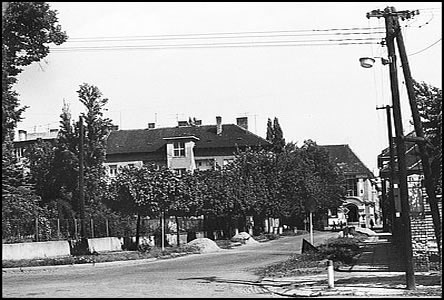 Pohled z ulice Svat. Čecha do ulice Dvořákovy ještě před jejím rozšířením.